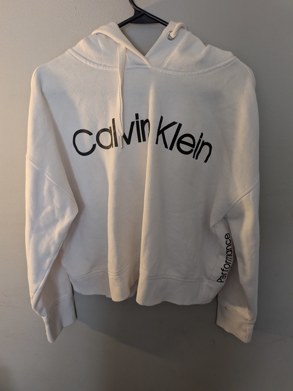 Calvin Klein White Logo Hoodie - Men's Sweater